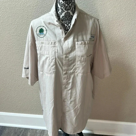 🎣🐟Columbia Vented PFG short Sleeve Button Up Men's Shirt Large - Picture 2 of 7